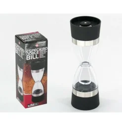 MACINA SALE E PEPE DOPPIA FUNZIONE 2 DOSATORI IN VETRO ALLUMINIO 18X5CM TRITA