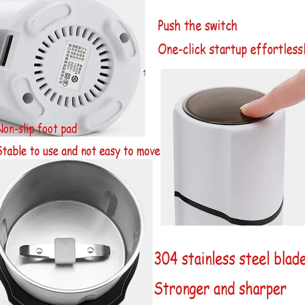 MACINACAFFÈ ELETTRICA LAME ACCIAIO PER MACINARE CHICCHI DI CAFFÈ SPEZIE Q-YM168