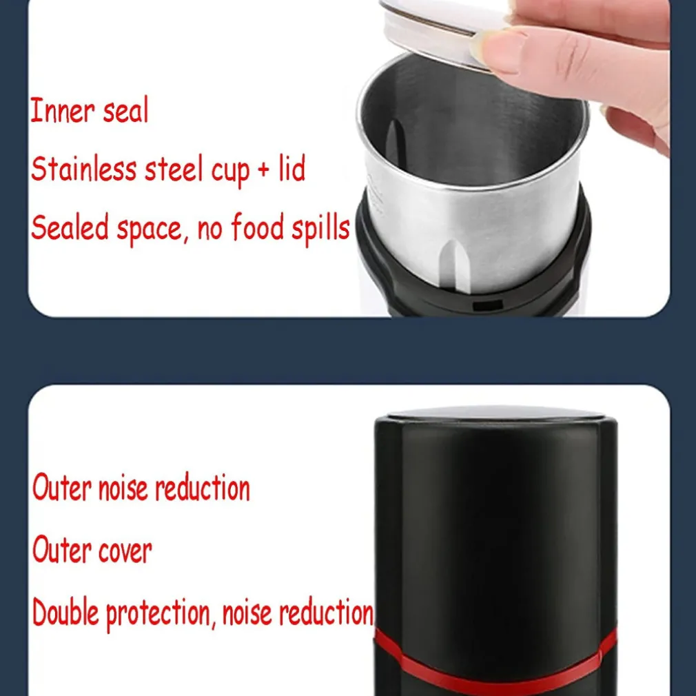 MACINACAFFÈ ELETTRICA LAME ACCIAIO PER MACINARE CHICCHI DI CAFFÈ SPEZIE Q-YM168