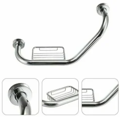 MANIGLIONE SICUREZZA BAGNO PORTASAPONE MANIGLIA DOCCIA ANZIANI DISABILI 45 CM