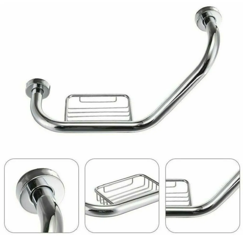 MANIGLIONE SICUREZZA BAGNO PORTASAPONE MANIGLIA DOCCIA ANZIANI DISABILI 45 CM