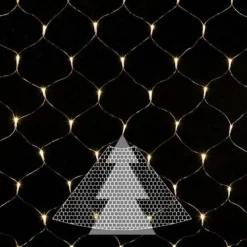 MANTELLO RETE 240 LED PER ALBERO DI NATALE LUCI LUCE BIANCO FREDDO 1,50 METRI