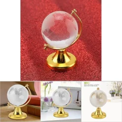 MAPPAMONDO SFERA DI CRISTALLO TERRA ROTONDA GLOBO DECORATIVA ORNAMENTI VETRO 5CM