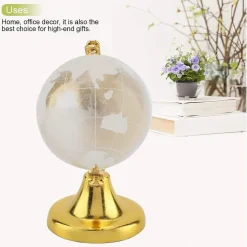 MAPPAMONDO SFERA DI CRISTALLO TERRA ROTONDA GLOBO DECORATIVA ORNAMENTI VETRO 5CM