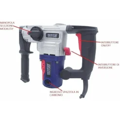 MARTELLO PERFORATORE ROTATIVO TASSELLATORE TRAPANO 1100W DEMOLITORE FORO RRH26