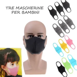 MASCHERA ANTIPOLVERE RESPIRATORE BATTERI POLVERE 3 MASCHERINE PER BAMBINI