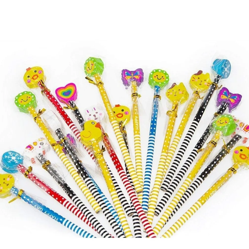 MATITE MATITA CON GOMMA ANIMALI CARAMELLE FIORI GADGET BOMBONIERE REGALINI FESTE