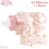 MAXI BIBERON PORTA CONFETTI ROSA IDEA NASCITA 30 PEZZI BABY +1 MAXI BATTESIMO