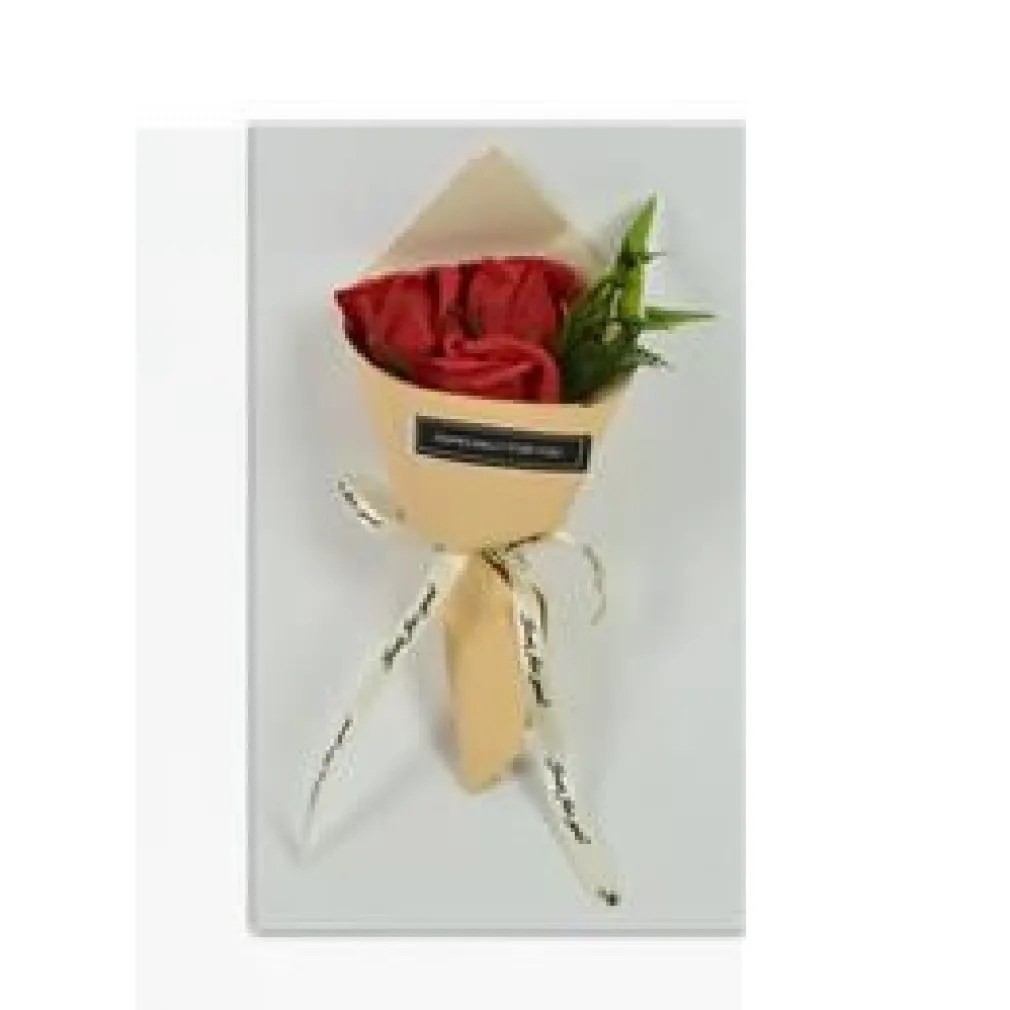MAZZO MAZZETTINO BOUQUET DI ROSE ROSSE FINTE CON FOGLIE REGALO PER SAN VALENTINO