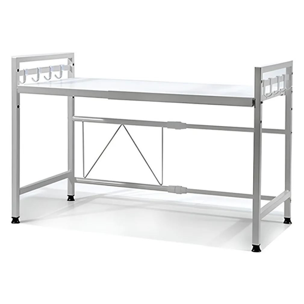 MENSOLA ALLUNGAILE DA 40-65CM SALVASPAZIO CON 8 GANCI PER APPENDERE UTENSILI ARREDO CASA