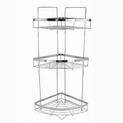 MENSOLA ANGOLARE CROMATA PER DOCCIA A 3 RIPIANI PIANI ORGANIZER PER BAGNO 59257