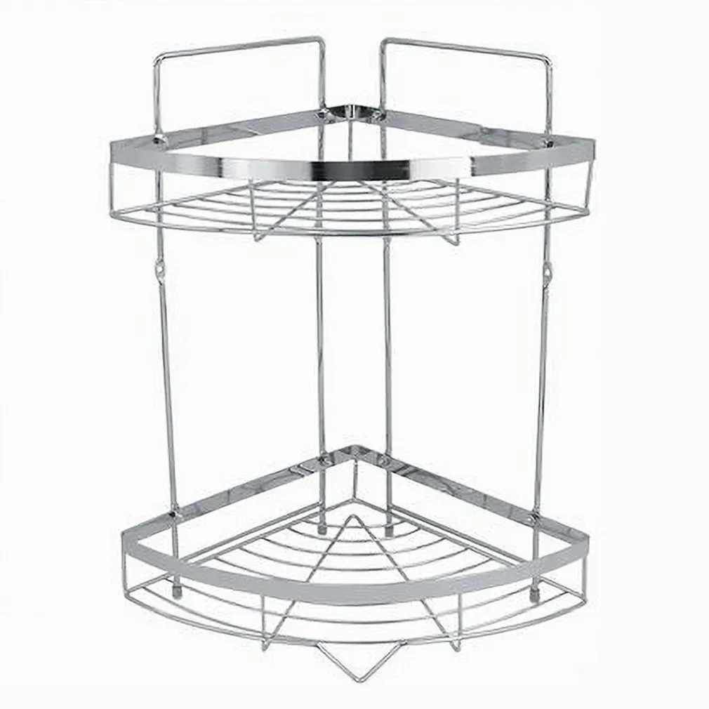 MENSOLA ANGOLARE CROMATA PER DOCCIA A 2 RIPIANI PIANI ORGANIZER PER BAGNO 59256