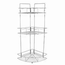 MENSOLA ANGOLARE DOCCIA A 3 RIPIANI PORTAOGGETTI IN METALLO SCAFFALE BAGNO 59260