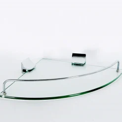 MENSOLA ANGOLARE ESY_52909 VETRO PORTAOGGETTI DOCCIA BAGNO PARETE TRIANGOLARE