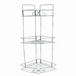 MENSOLA ANGOLARE PER BAGNO ANGOLIERA DOCCIA A 3 LIVELLI RIPIANI IN METALLO 52720