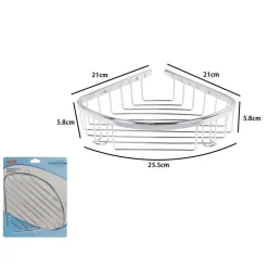 MENSOLA ANGOLARE PER DOCCIA BAGNO CROMATA LUCIDA CESTINO PORTA OGGETTI ACCIAIO 87901