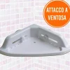 MENSOLA ANGOLARE PER DOCCIA BAGNO PORTAOGGETTI ATTACCO A VENTOSA 21 X 21 CM