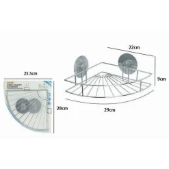 MENSOLA ANGOLARE PORTAOGGETTI DA BAGNO MONTAGGIO A PARETE CON BIADESIVO 79840