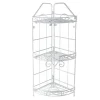 MENSOLA ANGOLIERA ANGOLARE 3 RIPIANI PORTA OGGETTI BAGNO METALLO BIANCO 52528