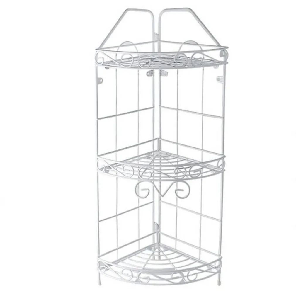 MENSOLA ANGOLIERA ANGOLARE 3 RIPIANI PORTA OGGETTI BAGNO METALLO BIANCO 52528