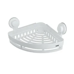 MENSOLA CON VENTOSA ANGOLARE DA BAGNO PER DOCCIA PORTASAPONE SHAMPOO SCAFFALE