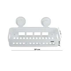 MENSOLA CON VENTOSA DA BAGNO X DOCCIA RETTANGOLARE PORTASAPONE SHAMPOO SCAFFALE
