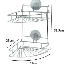 MENSOLA DA BAGNO ANGOLARE ANGOLIERA DOCCIA A 2 LIVELLI RIPIANI IN METALLO 79849