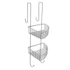 MENSOLA DA BAGNO DOCCIA ANGOLARE A 2 RIPIANI IN METALLO CROMATO DA APPENDERE 87821