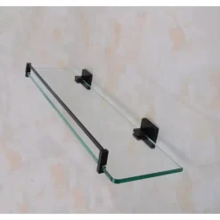 MENSOLA DA BAGNO NERO IN METALLO SHAMPOO DOCCIA SAPONE IN VETRO PER CUCINA BAGNO