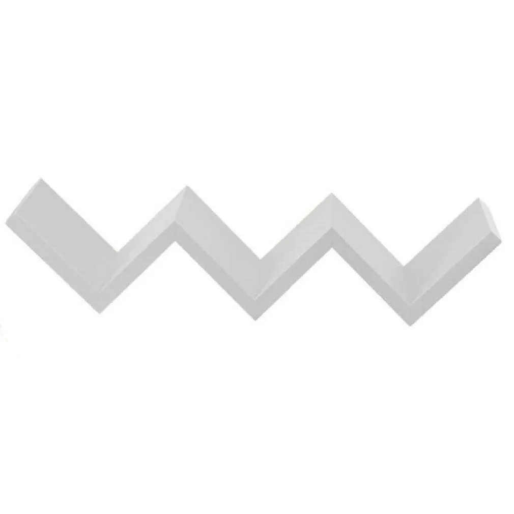 MENSOLA DA PARETE SCALA SCALETTA IN LEGNO MDF BIANCO ZIG ZAG 59X12X12 CM 621765