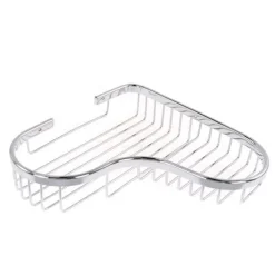 MENSOLA DOCCIA BAGNO ANGOLARE CROMATA LUCIDA 23.5CM CESTINO PORTA OGGETTI CUORE 87903