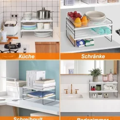 MENSOLA ESTENDIBILE ORGANIZER DA CUCINA PORTASPEZIE SCAFFALE A 3 RIPIANI MULTIUS