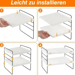 MENSOLA ESTENDIBILE ORGANIZER DA CUCINA PORTASPEZIE SCAFFALE A 3 RIPIANI MULTIUS