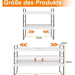 MENSOLA ESTENDIBILE ORGANIZER DA CUCINA PORTASPEZIE SCAFFALE A 3 RIPIANI MULTIUS