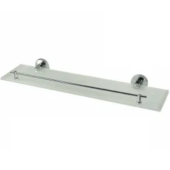 MENSOLA IN ACCIAIO VETRO DA MURO FISSAGGIO VITI COLLA MASTICE ARREDO BAGNO 52196