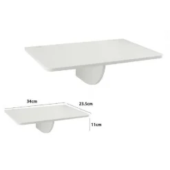 MENSOLA IN LEGNO BIANCO 36X23.5X11CM ARREDO CASA CAMERETTA RIPIANO PARETE 70203