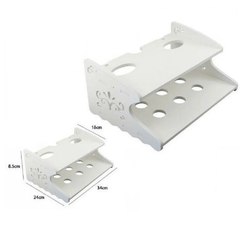 MENSOLA IN LEGNO BIANCO 34X24X8.5CM ARREDO CASA CAMERETTA 2 RIPIANI 70206 PARETE