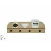 MENSOLA IN LEGNO DA PARETE RIPIANO CON 4 APPENDINI DECORAZIONE CASA 12X40X4 CM