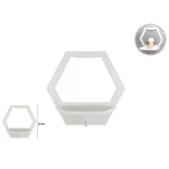 MENSOLA LEGNO BIANCO ESAGONALE 27CM ARREDO CASA CAMERETTA 70200 SCAFFALE PARETE