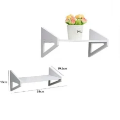 MENSOLA LEGNO BIANCO 34X19.5X13CM SCAFFALE RIPIANO ARREDO CASA CAMERETTA 70204