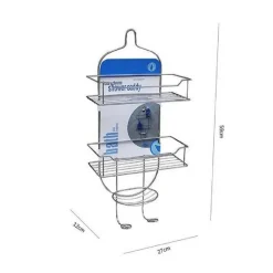 MENSOLA ORGANIZER PER BAGNO DOCCIA A 3 LIVELLI RIPIANI APPENDINI CROMATO 52715