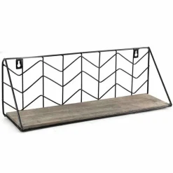 MENSOLA PARETE RETTANGOLARE MENSOLA SCAFFALE METALLO E LEGNO DESIGN MODERNO