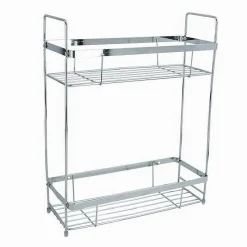 MENSOLA PER DOCCIA BAGNO RETTANGOLARE 2 RIPIANI PORTAOGGETTI 30,5X12X38 CM 79301
