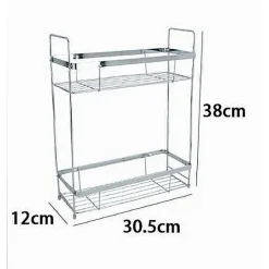 MENSOLA PER DOCCIA BAGNO RETTANGOLARE 2 RIPIANI PORTAOGGETTI 30,5X12X38 CM 79301