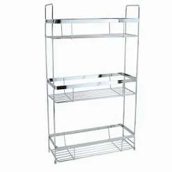 MENSOLA PER DOCCIA BAGNO RETTANGOLARE 3 RIPIANI PORTA OGGETTI 30,5X12X53CM 79302