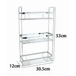 MENSOLA PER DOCCIA BAGNO RETTANGOLARE 3 RIPIANI PORTA OGGETTI 30,5X12X53CM 79302