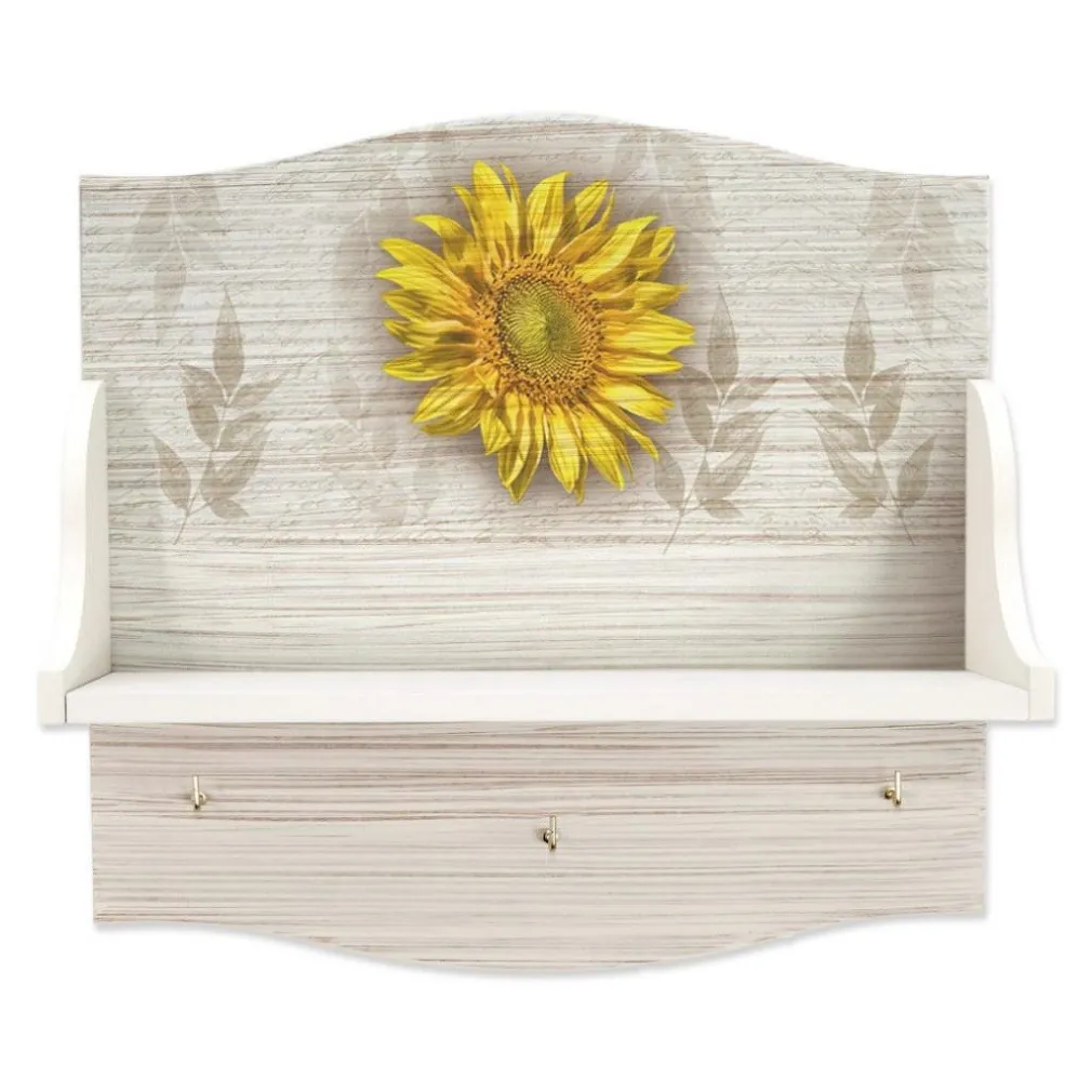 MENSOLA PORTABARATTOLI MULTIUSO CON STAMPA GIRASOLE HD ORGANIZER UTENSILI CUCINA