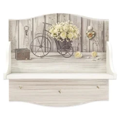 MENSOLA PORTABARATTOLI MULTIUSO STAMPA HD YELLOW ROSES ORGANIZER UTENSILI CUCINA