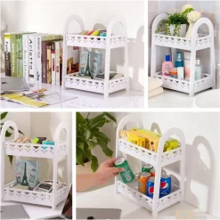 MENSOLA PORTAOGGETTI A DOPPIO STRATO PER CUCINA BAGNO UFFICIO STILE EUROPEO DA SCRIVANIA