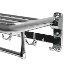 MENSOLA PORTASCIUGAMANI DOPPIO RIPIANO RICHIUDIBILE CON GANCI ACCAPPATOIO 52819